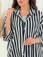 مانتو راه راه آرزو کد 8164 - تصویر 4