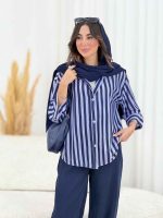 مانتو راه راه آرزو کد 8164 - تصویر 10