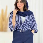 مانتو راه راه آرزو کد 8164