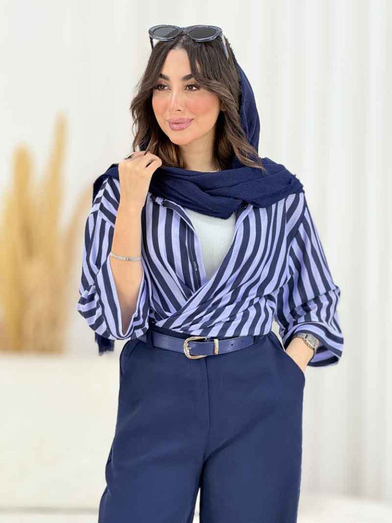 مانتو راه راه آرزو کد 8164