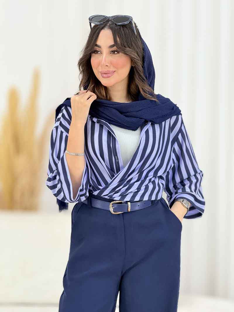 مانتو راه راه آرزو کد 8164