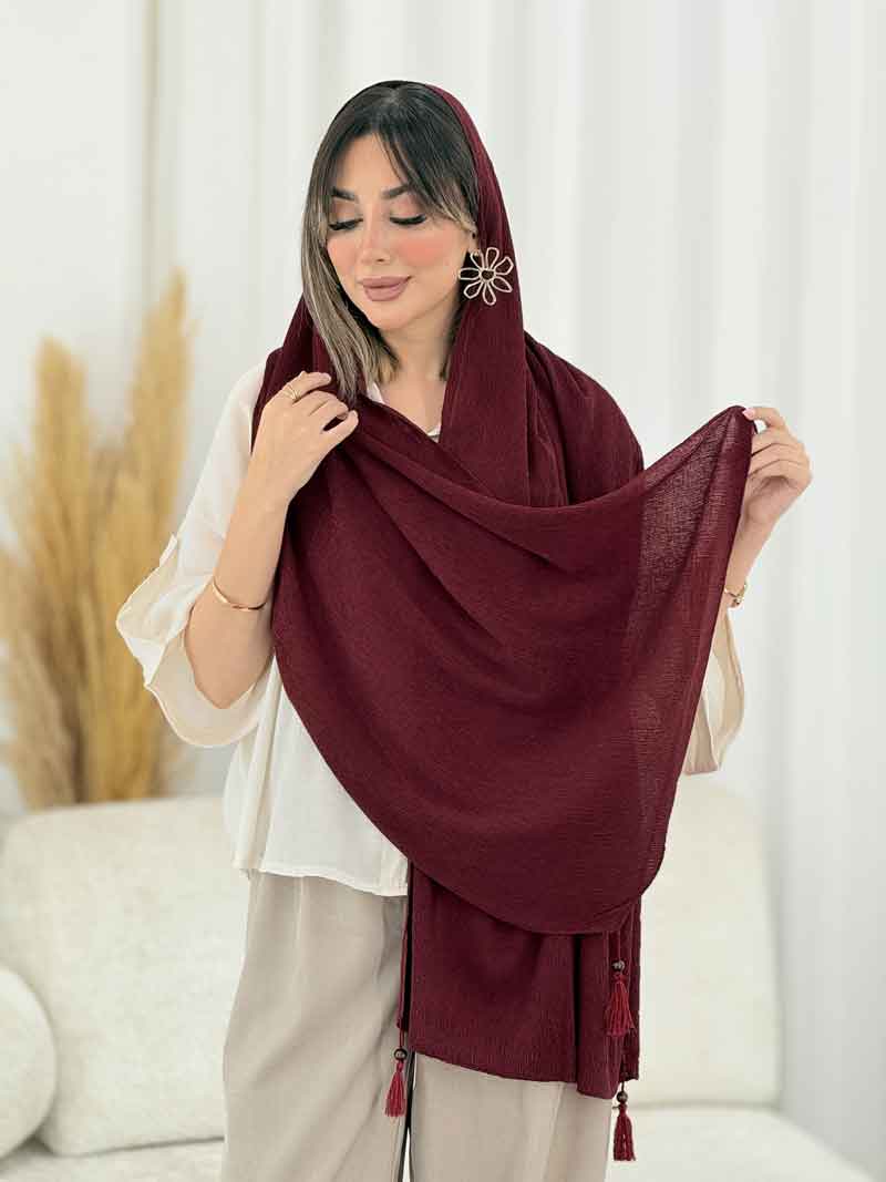 شال منگوله دار نیلسا کد 8175
