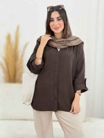 مانتو سیلک بغل سه دکمه کد 8301 - تصویر 3