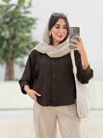 مانتو تک جیب آستین پیله کد 8248 - تصویر 3
