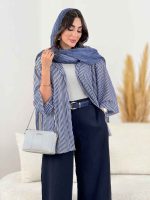 مانتو راه راه پایین هلال کد 8250 - تصویر 8