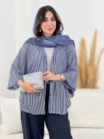 مانتو راه راه پایین هلال کد 8250 - تصویر 2