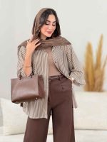 مانتو راه راه پایین هلال کد 8250 - تصویر 7