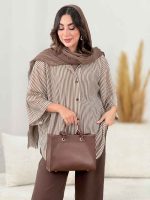 مانتو راه راه پایین هلال کد 8250 - تصویر 10