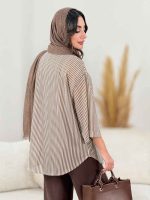 مانتو راه راه پایین هلال کد 8250 - تصویر 4
