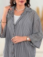 مانتو راه راه پایین هلال کد 8250 - تصویر 11