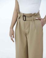شلوار کمردار نیم بگ رنگی کد 6392 - تصویر 5