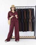 ست پولوشرت و شلوار سیلک کد 8189