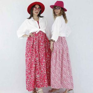 پیراهن بلند طرح دار کد 8163