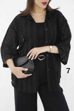 مانتو طرح دار دانتل کد 8249 - تصویر 25