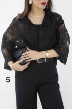 مانتو طرح دار دانتل کد 8249 - تصویر 10