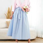 دامن لینن کمردار کد 8319