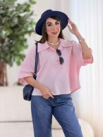 شومیز جلو بسته یقه سه دکمه کد8378 - تصویر 21