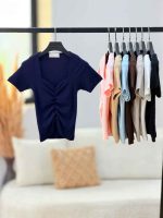 بلوز آستین کوتاه چین دار کد 8263 - تصویر 5
