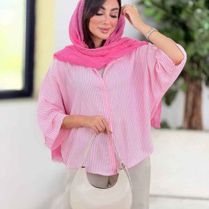 مانتو پانچ راه راه نسیم کد 8347