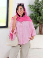 مانتو پانچ راه راه نسیم کد 8347 - تصویر 13