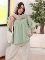 مانتو پشت دکمه سلنا کد 8342 - تصویر 2