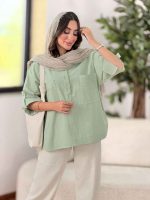 مانتو پشت دکمه سلنا کد 8342 - تصویر 10