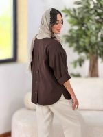 مانتو پشت دکمه سلنا کد 8342 - تصویر 22