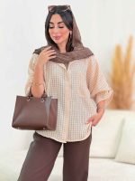 مانتو پانچ حصیری وینا کد 8323 - تصویر 7