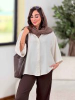 شومیز برش دار آستین پاکتی آیوان کد8317 - تصویر 15