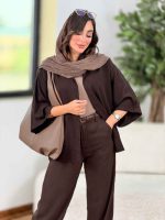 شومیز برش دار آستین پاکتی آیوان کد8317 - تصویر 14