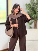 شومیز برش دار آستین پاکتی آیوان کد8317 - تصویر 7