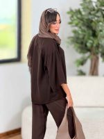 شومیز برش دار آستین پاکتی آیوان کد8317 - تصویر 18