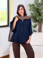 شومیز برش دار آستین پاکتی آیوان کد8317 - تصویر 9