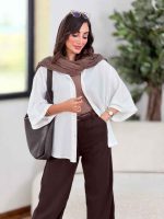 شومیز برش دار آستین پاکتی آیوان کد8317 - تصویر 10