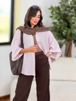 شومیز برش دار آستین پاکتی آیوان کد8317 - تصویر 13