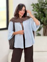 شومیز برش دار آستین پاکتی آیوان کد8317 - تصویر 16