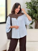 شومیز برش دار آستین پاکتی آیوان کد8317 - تصویر 20