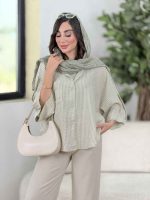 مانتو راه راه پانچ آستین پاگن کد 8322 - تصویر 18