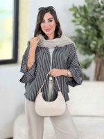 مانتو راه راه پانچ آستین پاگن کد 8322 - تصویر 8