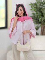 مانتو راه راه پانچ آستین پاگن کد 8322 - تصویر 23