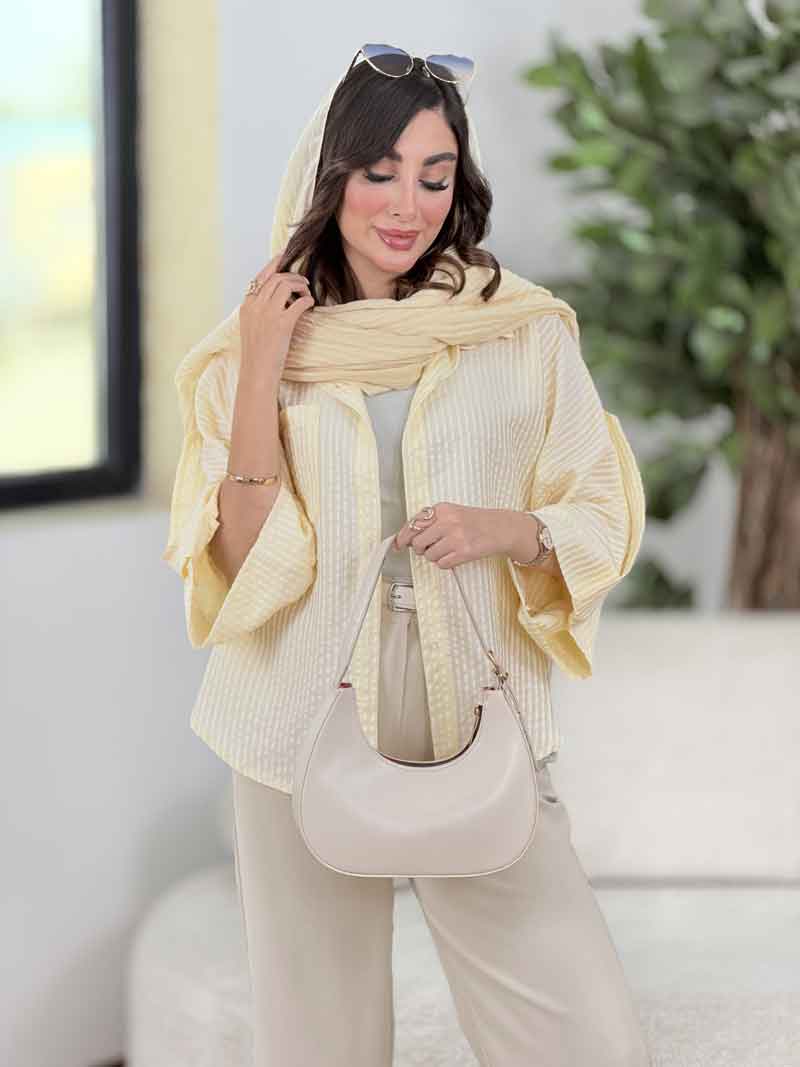 مانتو راه راه پانچ آستین پاگن کد 8322