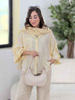 مانتو راه راه پانچ آستین پاگن کد 8322 - تصویر 4