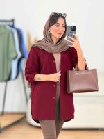 مانتو آستین پاگن بغل سه دکمه کد 8300 - تصویر 14
