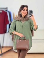 مانتو آستین پاگن بغل سه دکمه کد 8300 - تصویر 2