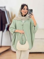 مانتو پانچ سر آستین دو دکمه کد 8343 - تصویر 22