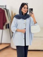 مانتو پانچ سر آستین دو دکمه کد 8343 - تصویر 4