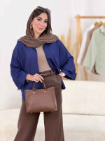 مانتو سر آستین پاگن پایین هلال کد 8349 - تصویر 7