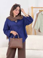 مانتو سر آستین پاگن پایین هلال کد 8349 - تصویر 2