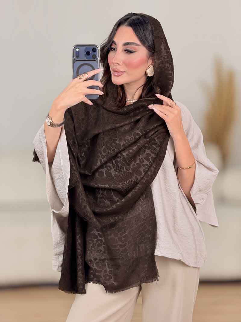 شال حصیری طرح پلنگی کد 8177