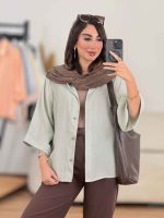 شومیز پری آستین پاکتی کد 8289 - تصویر 15
